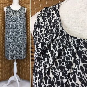 H&M Printed Mini Dress Black & Cream Sz 12 NWT